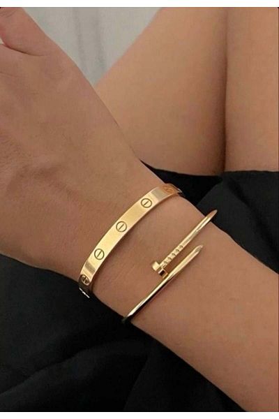 ElectraStore Set of 2 Luxury LOVE + CUI Bracelets