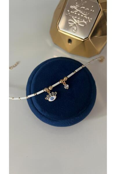 SU PERİSİ TAKI BİJUTERİ White Eye Detail Pipe Anklet