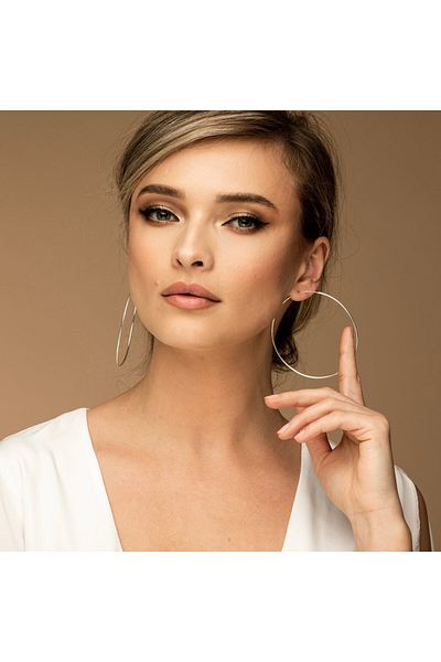 ElectraStore Oversized Round Earrings Made of 925 Silver