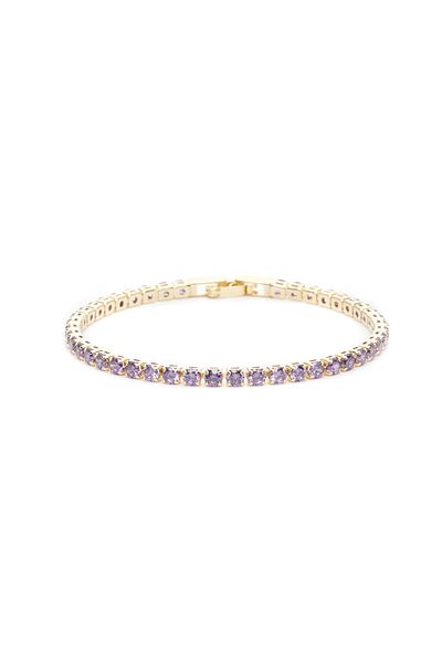 ElectraStore Set of 3 Tennis Bracelets with Gold Plated and Zirconia Crystals