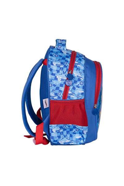 HOT WHEELS Okul Çantası , Çift Gözlü Kalem Çantası - Kalem, Silgi, Kalemtıraş ve 500 Ml Matara Hediye