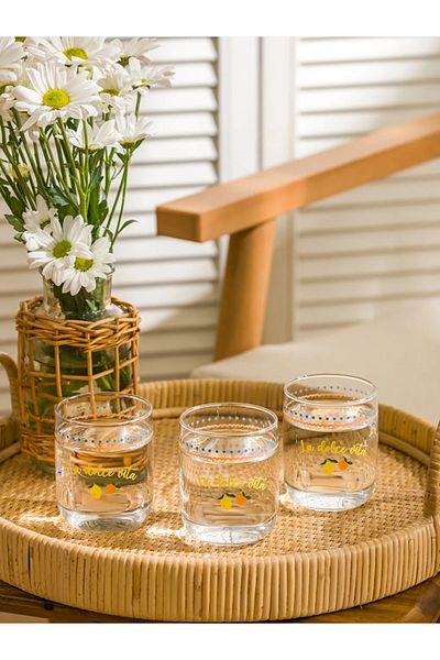 LC Waikiki Lcw Home Mixed Printed Glass Cup Set of 3 280 ml