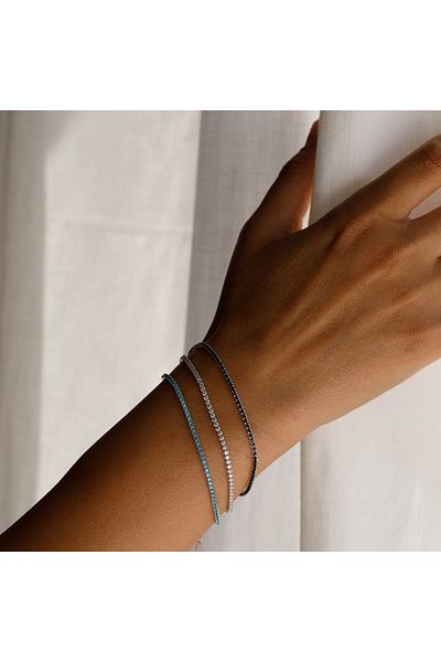 ElectraStore Set of 3 Silver Tennis Bracelets
