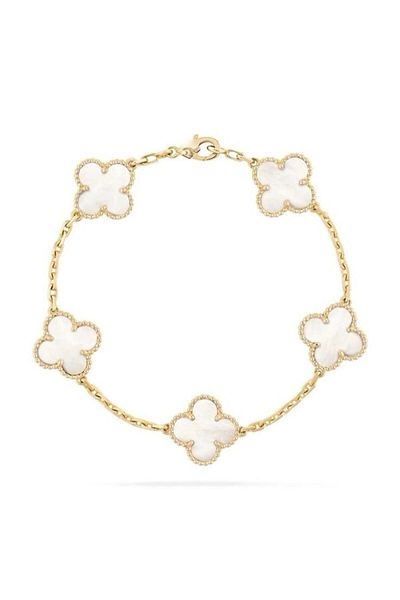 ElectraStore Alhambra Bracelet with White Mother-of-Pearl Flowers