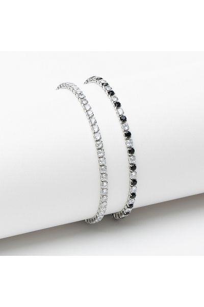 ElectraStore Set of 2 Yng&Yang Tennis Bracelets