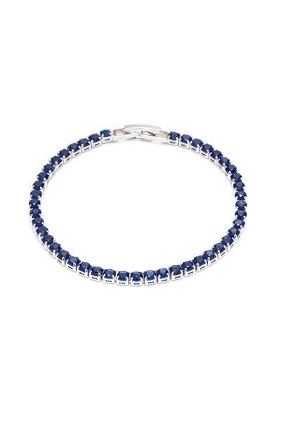ElectraStore Tennis Bracelet With Blue Zirconia Crystals