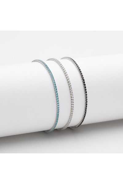 ElectraStore Set of 3 Silver Tennis Bracelets