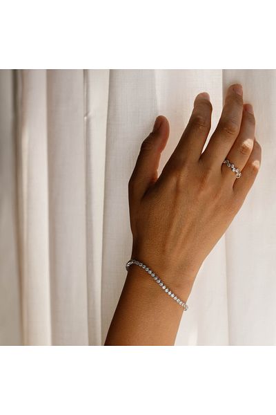 ElectraStore BRILLIANT Silver Tennis Bracelet