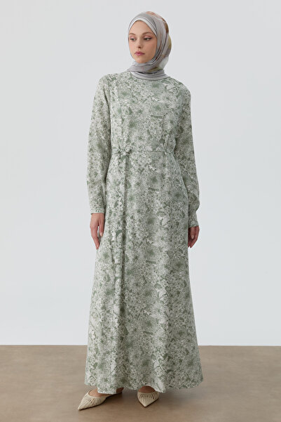 Tuğba Multi Çiçek Desenli Elbise - Mint