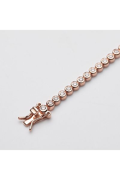 ElectraStore 18K Rose Gold Plated Silver Tennis Bracelet