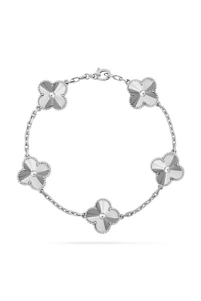 ElectraStore Set of 2 Silver Alhambra & CUI Bracelets
