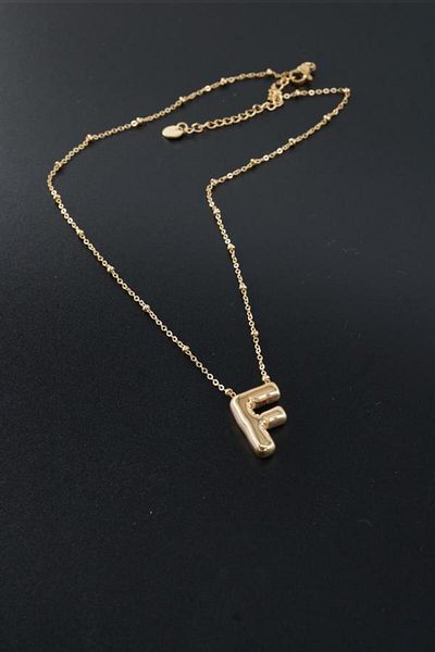 By Zeyna Aksesuar Women's 316 L Stainless Steel Balloon Letter Necklace F