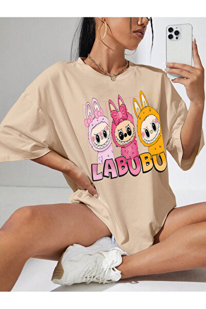 GALASHOP تي شيرت Labubu 3 للجنسين من القطن الممشط