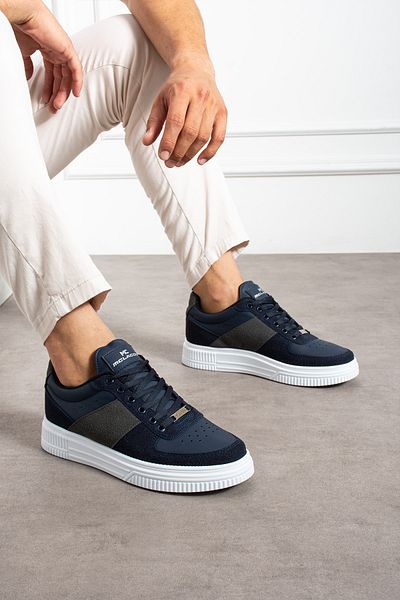 MCLACOS Men's Navy Blue Smoked Sneaker Casual Sports Shoes High Sole Comfortable Design F32