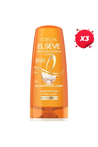 L'oreal X3 - L'Oréal Elseve Balsam 200ml Extraordinary Coconuts