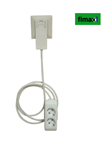 fimaxi Uzatma Kablosu ikili grup priz 3 metre kablolu İnce Fişli, Dar Alanlar...