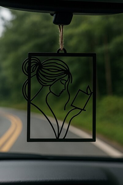 sawas dekor قطع الليزر " 👩 📚 "مرآة الرؤية الخلفية للسيارة للمرأة تقرأ كتابًا"