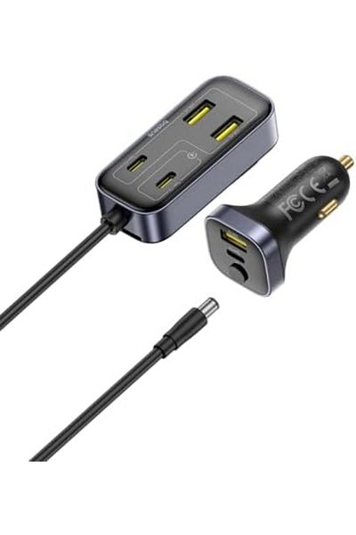 Baseus Car Charger L1 with Back Seat Power, 110W, Black Cosmic