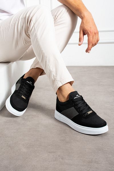 MCLACOS Men's Black Smoked White Sneaker Casual Sports Shoes High Sole Comfortable Design F32