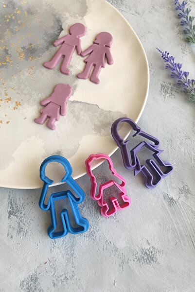 CESTOPİENO 3-Piece Mother, Father and Daughter Dough Shaper / Cookie Mold