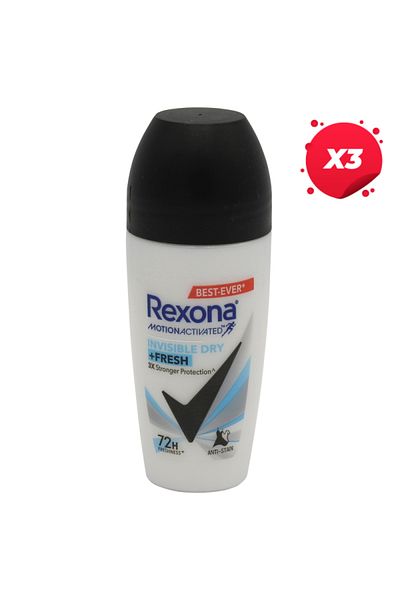 Rexona X3 - ANTIPERSPIRANT ROLL ON 45ML INVISIBLE DRY FRESH