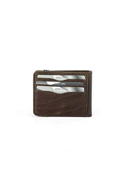 louisiana polo Genuine Leather Men's Card Holder Crazy Brown 755