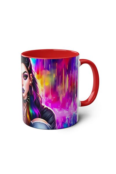DUBLEMETRE Rock Girl Themed Printed Mug