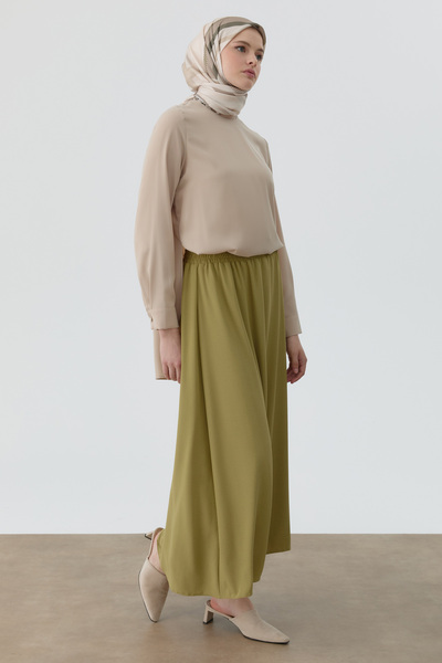 Tuğba Beli Lastikli Etek - Olive