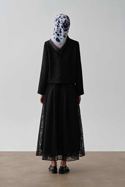 Tuğba Zebra Desen Etek - Siyah