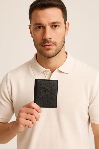 Çantacım Genuine Leather Wallet Men Black