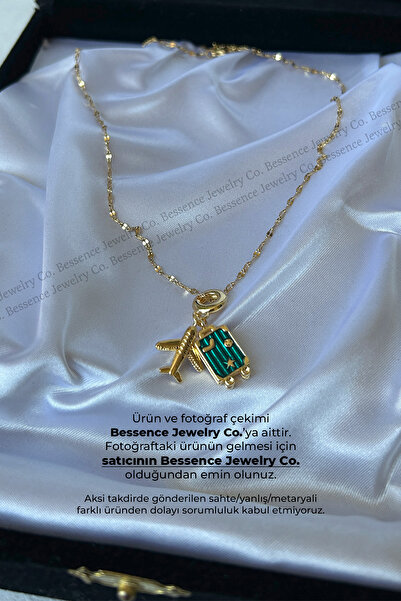 Bessence Jewelry Co Seyahat Charm Çelik Kolye 2li