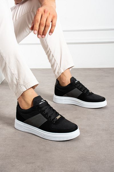 MCLACOS Men's Black Smoked White Sneaker Casual Sports Shoes High Sole Comfortable Design F32