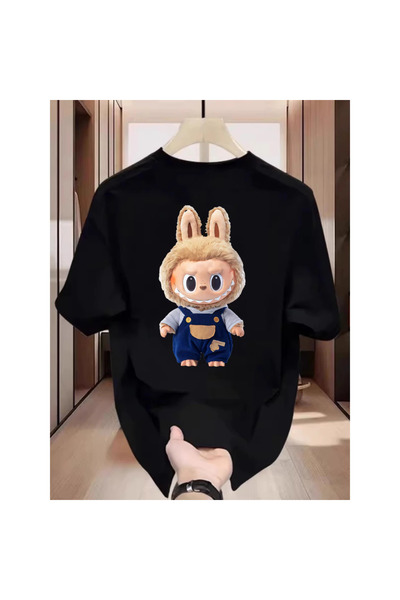 GALASHOP تي شيرت مطبوع عليه labubu /100 Karaker