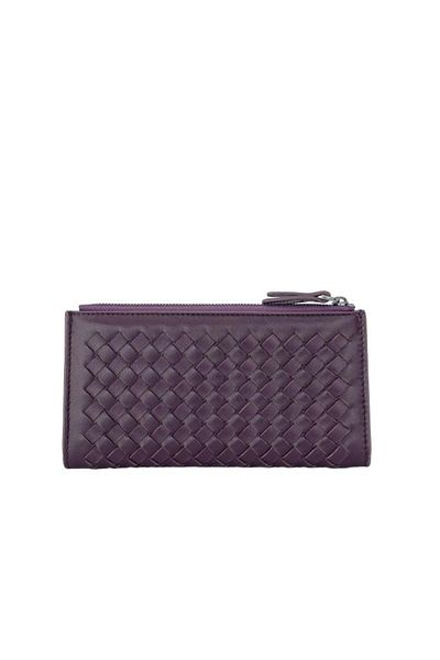Grande Genuine Leather Women's Wallet Knitted Plum 2760