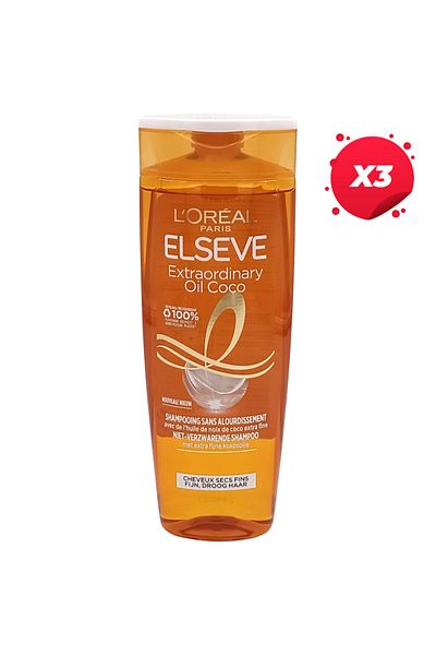 L'oreal X3 - ELSEVE SAMPON 300ML EXTRAORDINARY OIL COCOS