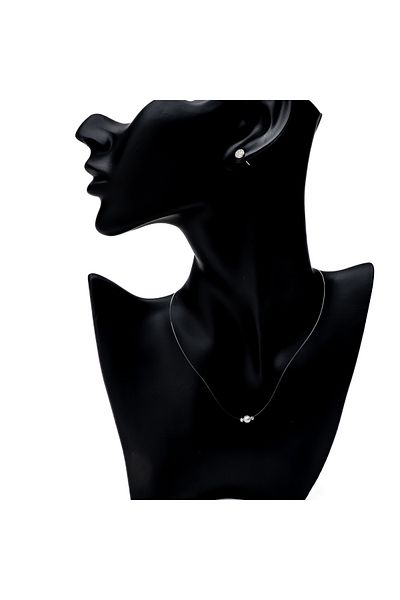 ElectraStore Transparent Thread Necklace With Pearl Pendant