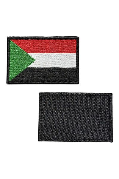 Ex Patch Patch de broderie cu steagul Sudanului - 8x5 Cm
