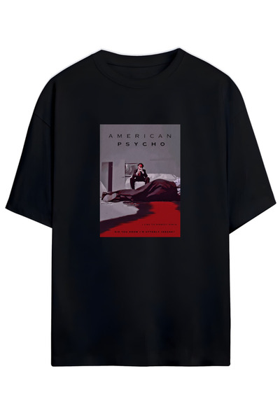 SVART WEAR Tricou unisex din bumbac American Psycho Horror Comedy