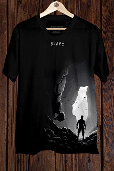 donamod تي شيرت كبير الحجم مطبوع عليه شجاعة