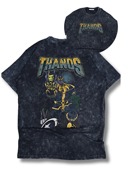 Fuddy Moda Tricou unisex vintage Thanos cu imprimeu pe spate, lavabil, tricou...