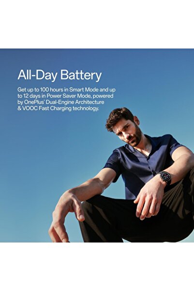 Oneplus Watch 2 — Black Steel, 32GB, 100-Hour Battery, Sapphire Crystal, Wear OS 4