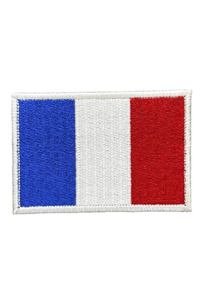 Ex Patch Fransa Bayrağı Nakış Patch Peç - 8x5 cm