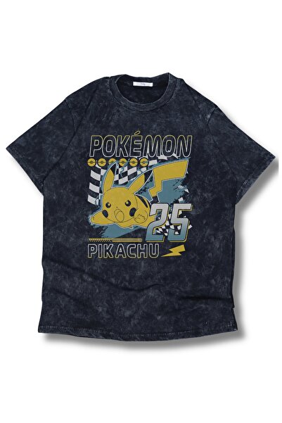 Fuddy Moda Unisex Pikachu 25 Printed Washable T-Shirt, Oversize Pokemon Theme...