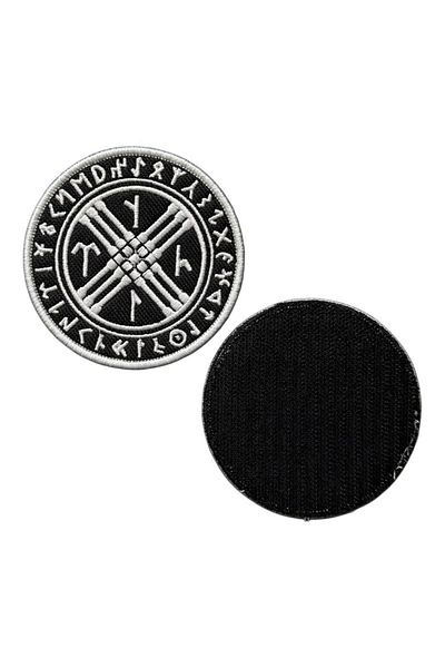 Ex Patch Fundal negru Tengri God scris în ghețir turcă - 8 cm