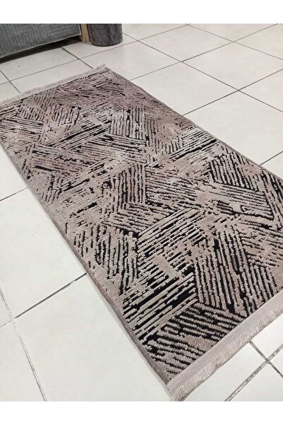 KARAR HALI 80X150 ÖLÇÜSÜNDE MODERN GRİ-KAVERENGİ-TURUNCU RENGİNDE MAKİNEDE YI...