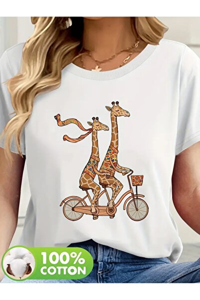 CLASİVA Giraffe Cycling Season Product Stylish Modern Design Printed Women's ...