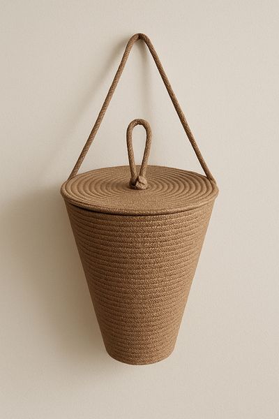 ÖRGÜM Bag Holder Brown Decorative Bag Organizer Basket 30X20 cm