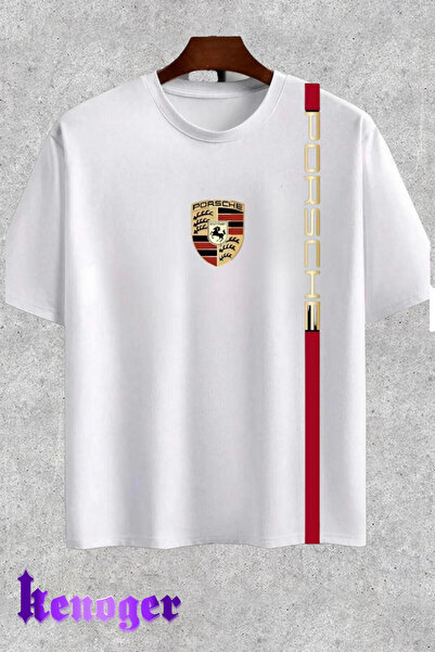 donamod تي شيرت بورشه سترينج ديزاين مطبوع برقبة دائرية للجنسين