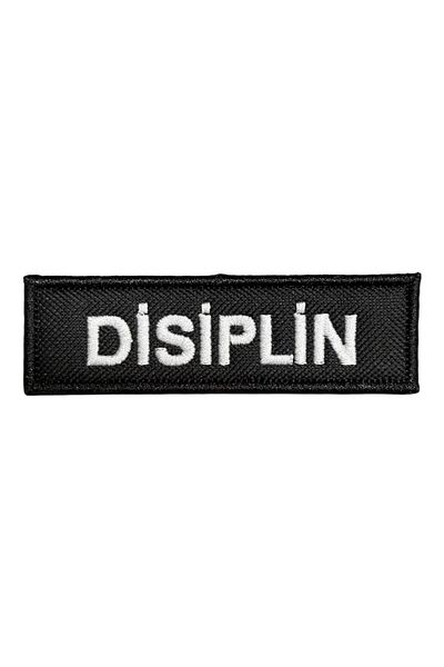 Ex Patch Patch de broderie scrisă pentru disciplina de fundal negru - 10x3 cm