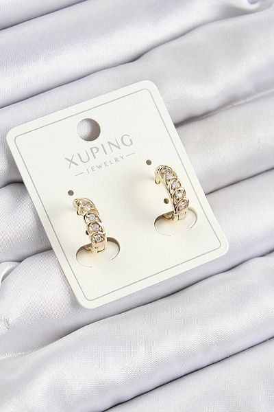 PRATİKOBA Bfs Xuping Zircon Stone Consecutive Model Gold Color Women's Earrings